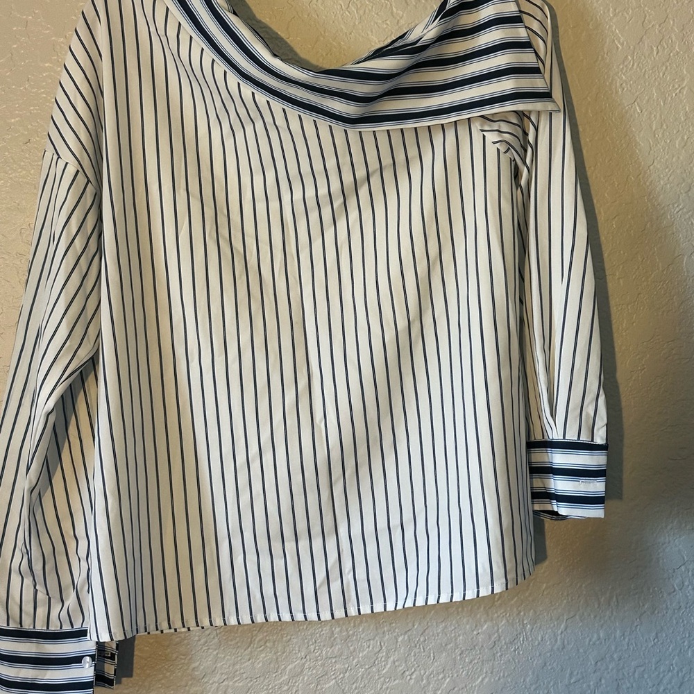 Striped Off-Shoulder Women's Top